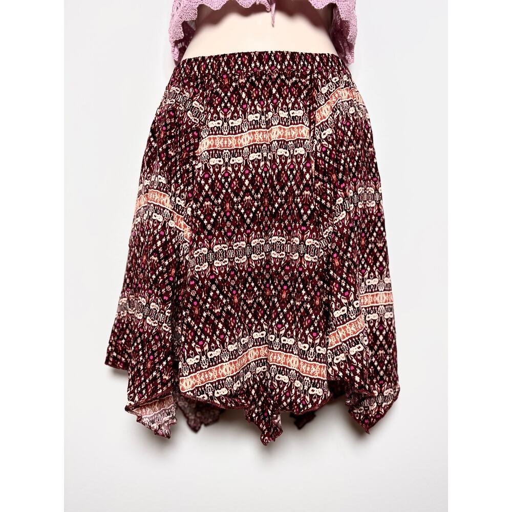 Abercrombie & Fitch Vintage Y2K Handkerchief Hem Boho Midi Skirt Geometric